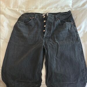 Agolde Black Wide Leg Dame Jeans